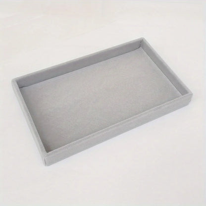 Bandeja Exhibidora Terciopelo para Joyería (Soporte Anillos/Pendientes/Collares Portátil) Caja Organizadora Almacenamiento