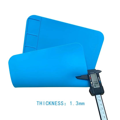Alfombrilla Silicona ESD Aislante Térmica Resistente Calor para Soldadura Reparación Computadora/Teléfono (Kit Mantenimiento)