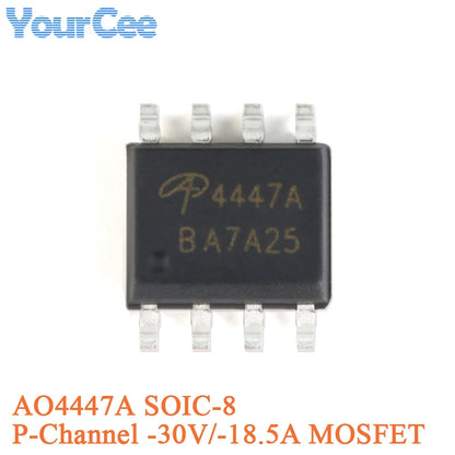 MOSFET Canal-P AO4407A SMD SOIC-8 30V 12A (Opciones AO44xx disponibles) - Lote 5/20 Piezas