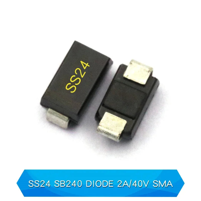 Diodo Schottky SMD (SS12/SS14/SS24/SS26/SS34/SS36/SS54/SS110/SS2200, SMA) (20 Unidades)