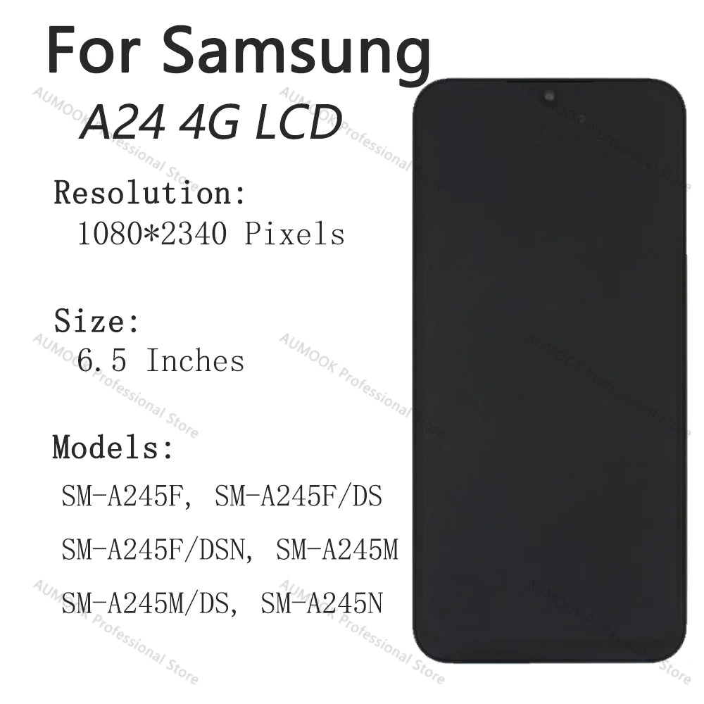 Pantalla LCD AMOLED para Samsung A24 A245, montaje de pantalla táctil digitalizador para Samsung A24 4G LCD A245F A245M A245N