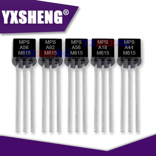 Lote 50 Pcs Transistores Surtidos TO-92 (MPSA06, MPSA13, MPSA14, MPSA18, MPSA42, MPSA44, MPSA56, MPSA92, Z0607MA)