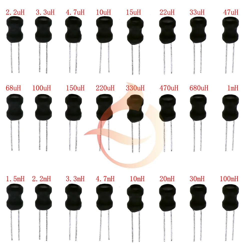 Kit Inductores Forma I (Tipo Choke) - Varios Tamaños y Valores (uH a mH) en Caja