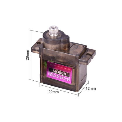 Servo Digital MG90S (9g, Engranaje Metálico) para RC Helicóptero/Avión/Bote/Auto/Robot (1/4/10 Unidades)