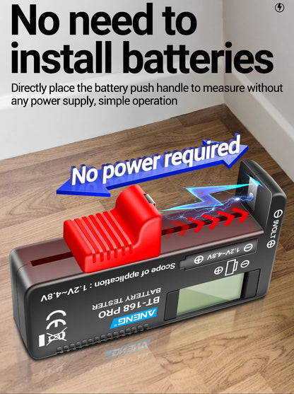 Probador Baterías Digital ANENG BT-168 PRO (Analizador Carga Capacidad) Universal para 9V/AAA/AA/Pila Botón