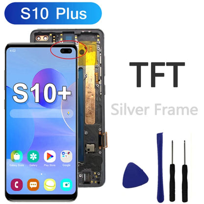Pantalla LCD Super AMOLED para Samsung Galaxy S10 S10 Puls, montaje de digitalizador con pantalla táctil para Samsung S10 + G973F G975F