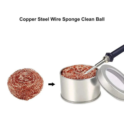 Bola Limpieza Malla Metálica Cobre para Punta Cautín Soldador (Filtro Limpiador Boquilla, Caja Escoria)