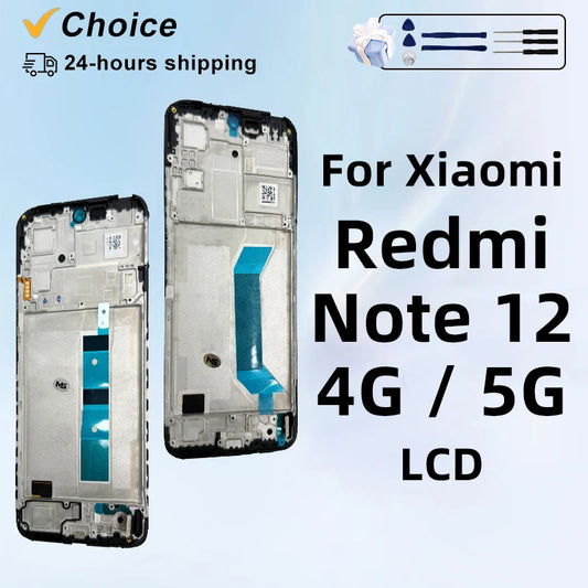 OLED For Xiaomi Redmi Note 12 5G Display 22111317I Touch Screen Digitizer For Redmi Note 12 4G LCD 23027RAD4I Replacement Parts