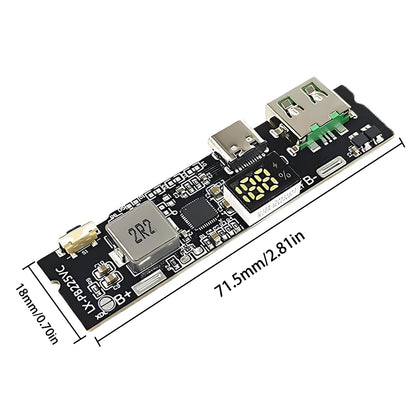 Módulo Power Bank Carga Rápida Bidireccional 22.5W DIY con Display Digital (USB/Tipo-C, Soporta VOOC)