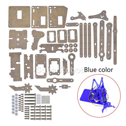 Kit Garra Brazo Robot Manipulador Mecánico Acrílico 4-DOF (Desarmado, para SG90/MG90S) Arduino STEAM