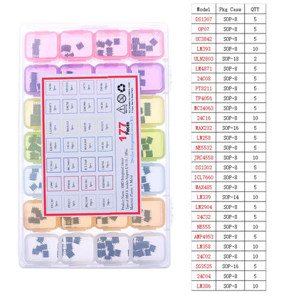 Kit Surtido Chips IC Lógica CMOS (Series 4000/4500/74HC/74LS) con Zócalos