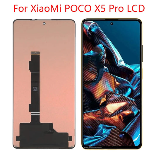 6.67'' AMOLED For Xiaomi Poco X5 Pro LCD 22101320G, 22101320I Display screen digitizer Assembly For poco x5pro lcd frame