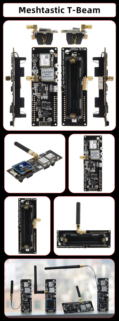 Placa Desarrollo LILYGO TTGO Meshtastic T-Beam LoRa ESP32 (433/868/915MHz LoRaWAN) con WiFi, Bluetooth, GPS, OLED