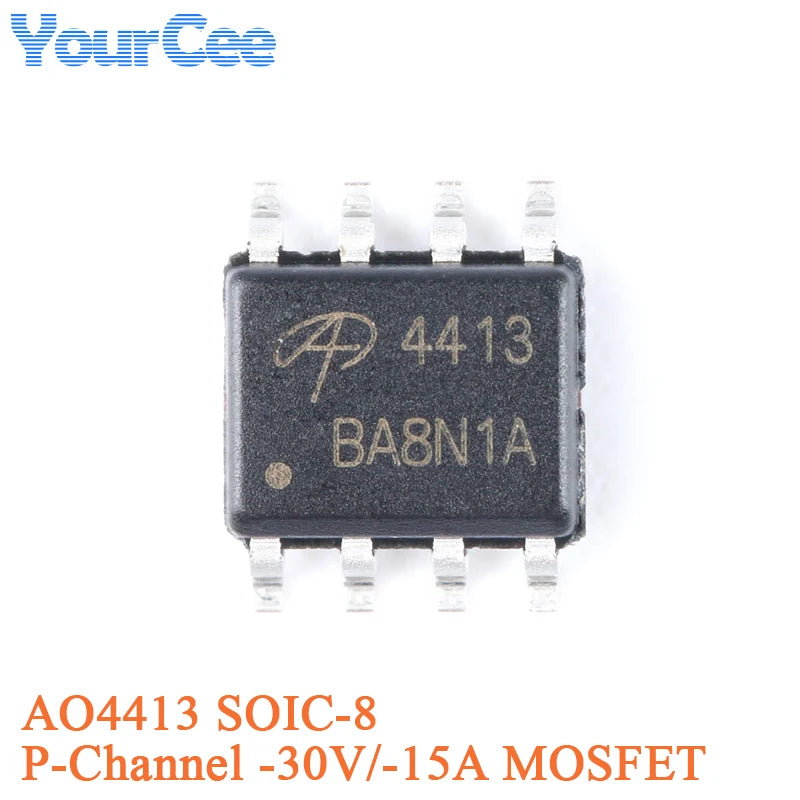 MOSFET Canal-P AO4407A SMD SOIC-8 30V 12A (Opciones AO44xx disponibles) - Lote 5/20 Piezas