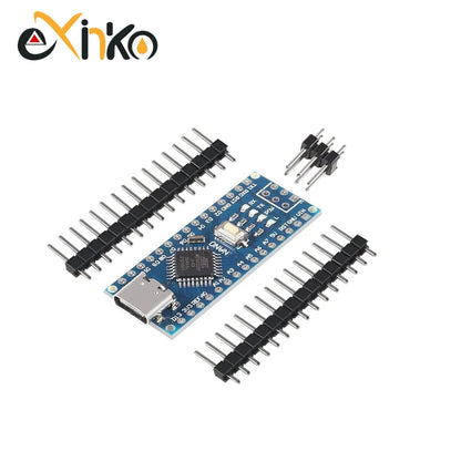 Placa Nano 3.0 (ATMEGA328P, 16MHz, CH340) con Bootloader (Puerto Mini/Tipo C/Micro USB) para Arduino (1-10 Unidades)