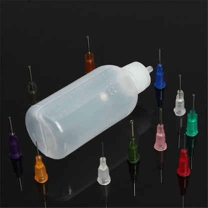 30ml/50ml Transparent Glue Bottle Polyethylene Needle Dispenser Dispensing Bottle for Rosin Solder Flux Paste With 11 Needles