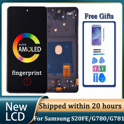 Pantalla LCD AMOLED de 6,5 pulgadas para Samsung S20 FE S20 Fan Edition, montaje de digitalizador táctil para S20 FE 5G SM-G780F SM-G781B LCD