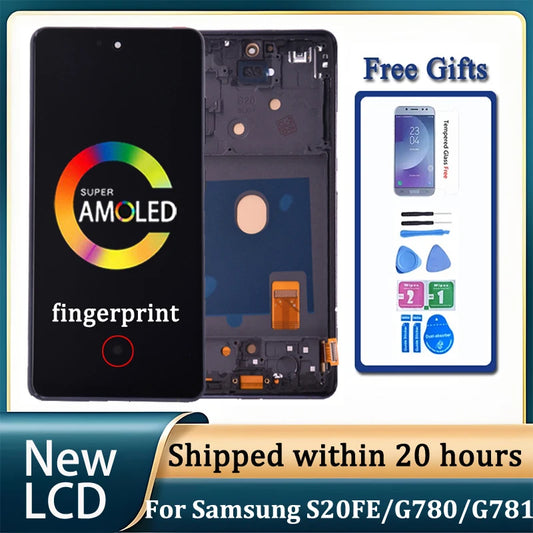 Pantalla LCD AMOLED de 6,5 pulgadas para Samsung S20 FE S20 Fan Edition, montaje de digitalizador táctil para S20 FE 5G SM-G780F SM-G781B LCD