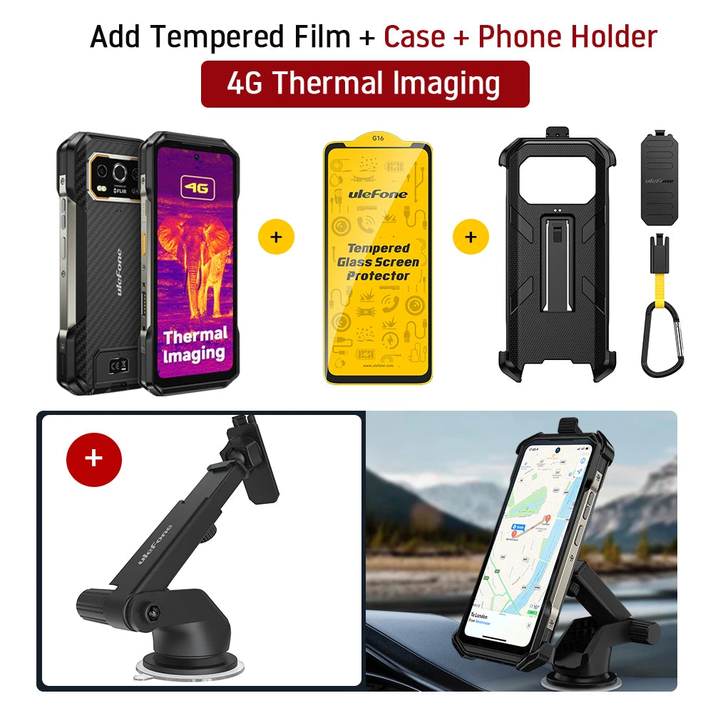 Celular Rugged Ulefone Armor 27T 4G con Cámara Térmica FLIR® y Visión Nocturna (10600mAh, 24GB/256GB, Android 14)