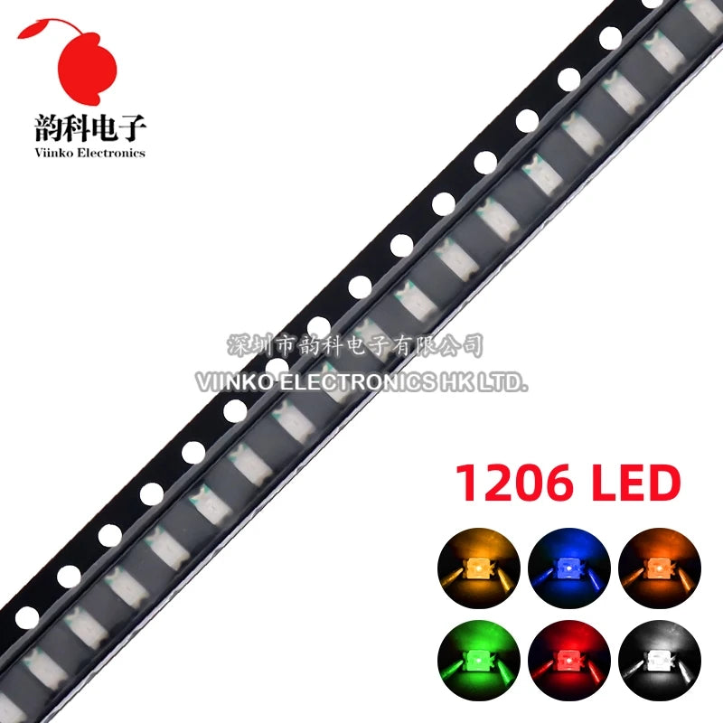 Libro Muestras LED SMD (1200pcs, 0402/0603/0805/1206, 24 Valores, Rojo/Azul/Verde/Blanco/Amarillo/Naranja) Kit Diodos Emisores Luz