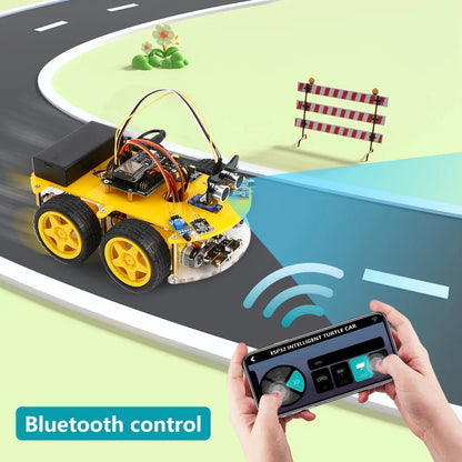 Kit Auto Robot Inteligente KUONGSHUN 4WD WiFi Multifunción ESP32 para Arduino