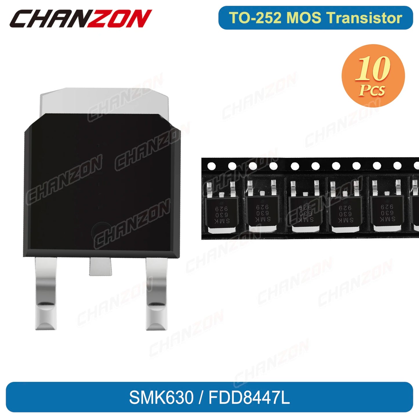 MOSFET Canal-N SMD TO-252 - Tipos SMK630 / FDD8447L - Lote 10 Piezas