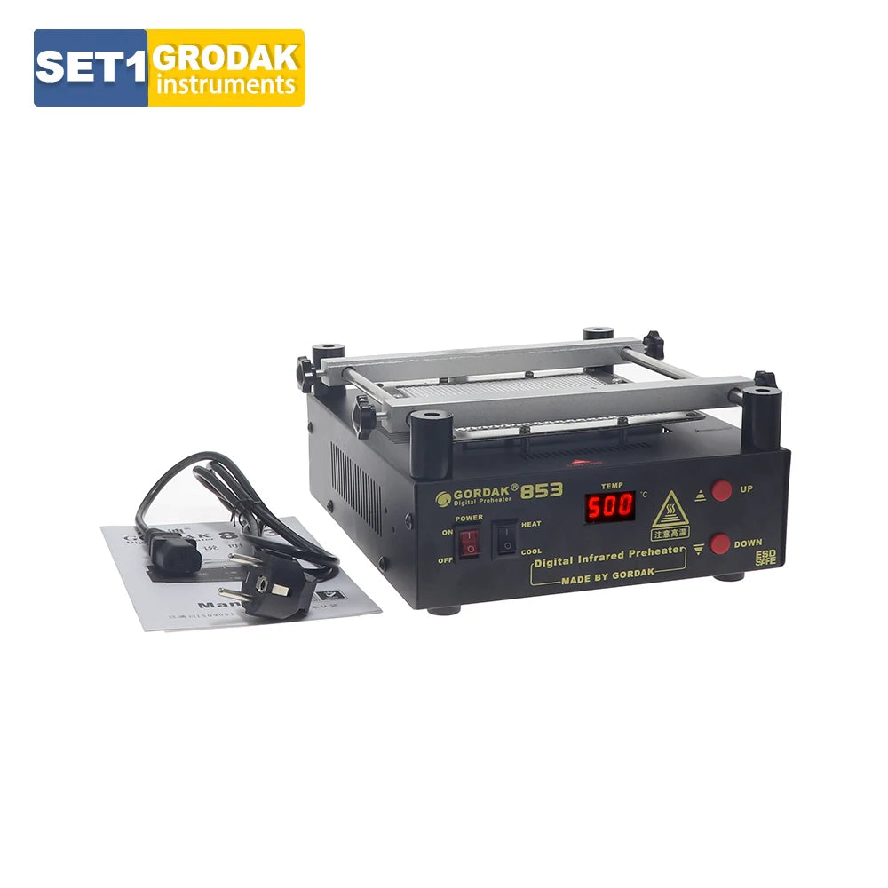 Gordak 853 Bottom Heating Preheating Station PCB Preheater Soldering Station BGA Rework Station Phone Repair Tools YIHUA 853A EU