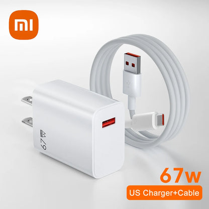 Cargador Xiaomi Original 67W Carga Rápida GaN USB-C PD (EU/US/UK) + Cable USB-C