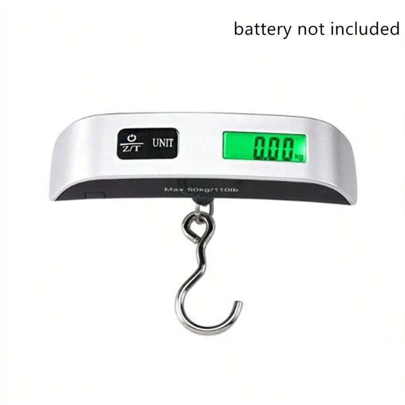 Balanza Portátil Digital LCD (110lb/50kg) Electrónica Colgante para Equipaje/Maleta Viaje (Herramienta Peso Bolsa)