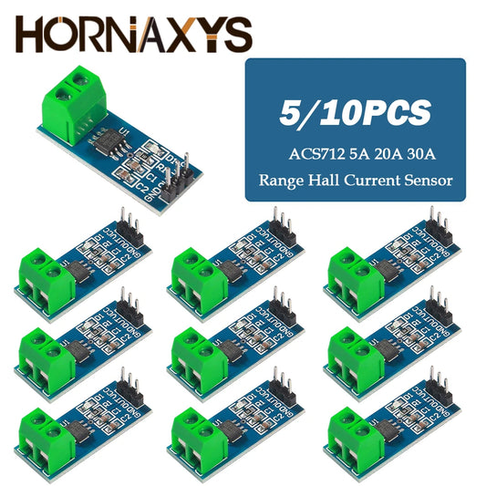 Módulo Sensor Corriente Hall ACS712 (Rango 5A/20A/30A) para Arduino DIY Kit Electrónico (5/10 Unidades)