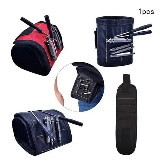 Muñequera Magnética Fuerte / Bolsa Herramientas Portátil Ajustable para Electricista (Sostiene Tornillos/Clavos/Pernos)