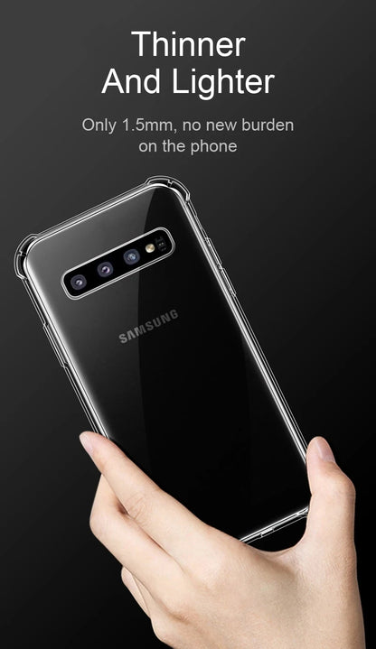 Funda Carcasa Suave Transparente Anti-Golpes para Samsung Galaxy S9/S10 Plus/S10E/S20 FE/S21/S22/S23 Ultra / Note 9/10/20