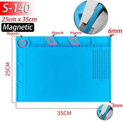 Alfombrilla Soldadura ESD Resistente Calor (932°F/500°C) Plataforma Mantenimiento Reparación Computadora/Teléfono Kit Herramientas