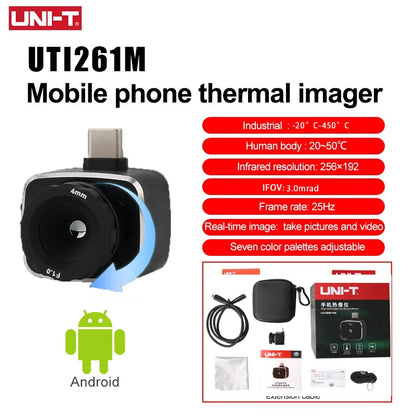 Termógrafo Infrarrojo Móvil UNI-T UTi120 / UTi261M USB para Celular - Cámara Térmica Reparación (Versión Rusa Handle)