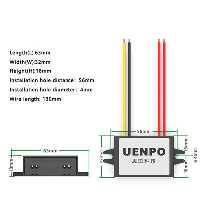 Convertidor AC/DC 24V/36V a DC 24V 1A/2A/3A Reductor Voltaje Módulo Impermeable IP68