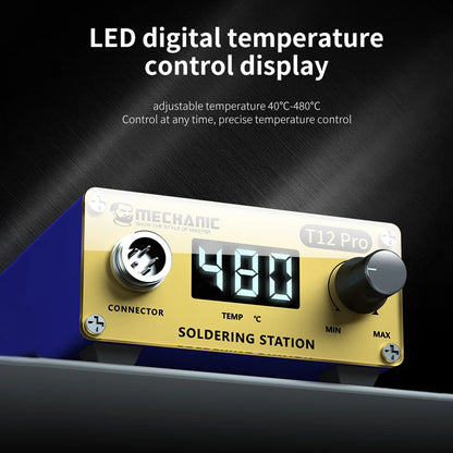 MECHANIC T12 Pro Soldering Station - Intelligent LED Digital Display Anti-Static Thermostat Heating Repair Welding Tool