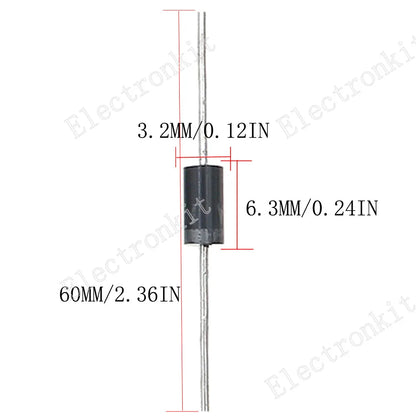 Kit Surtido Diodos TVS P6KE DO-15 - 21 Valores (5A a 47A) (Total 210 Piezas)