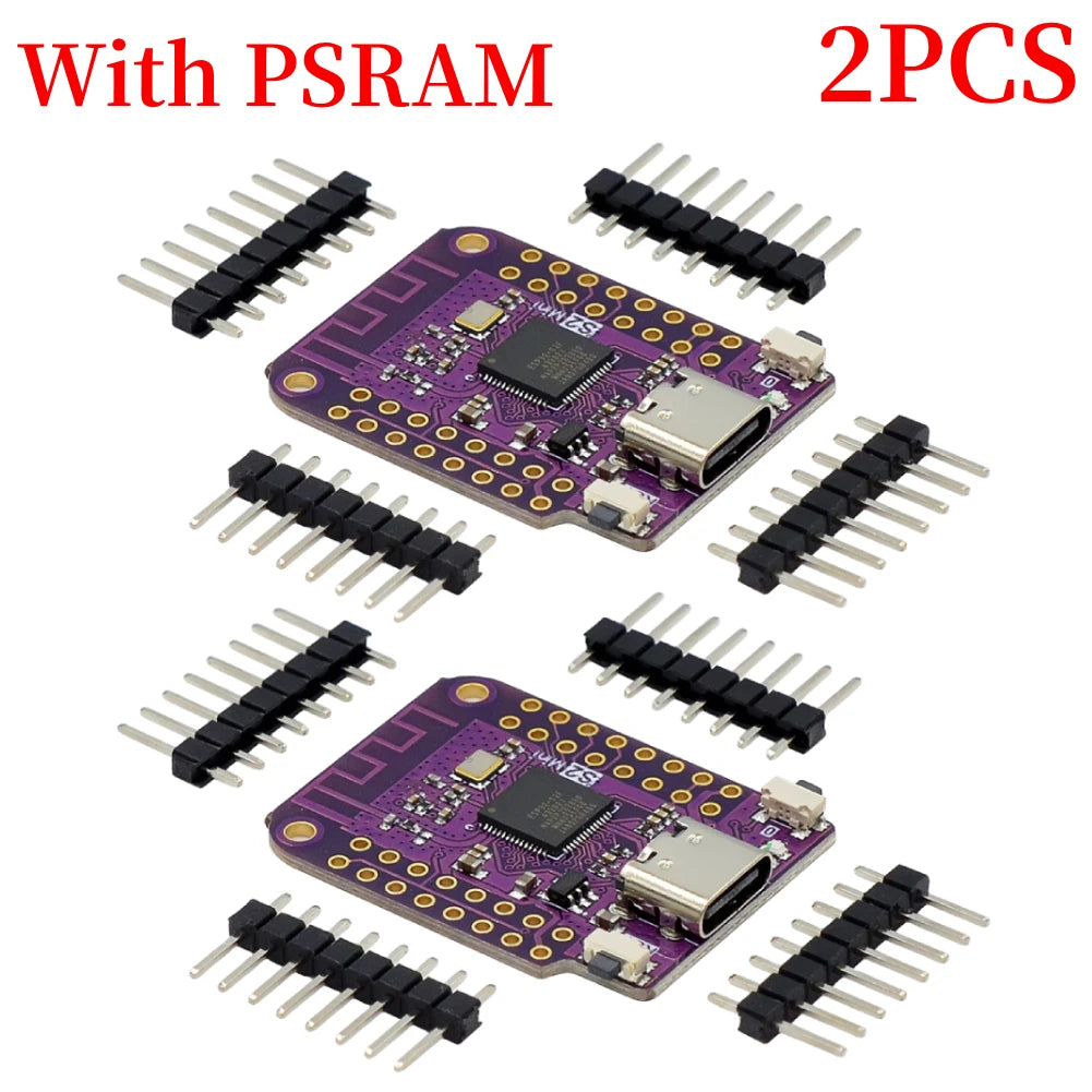 Placa WiFi IoT ESP32 S2 Mini (ESP32-S2FN4R2, 4MB Flash, Tipo C) compatible Arduino/MicroPython (1/2 Unidades)