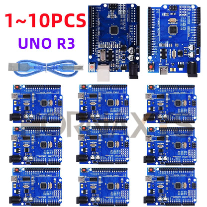 Placa Desarrollo UNO R3 (CH340G, MEGA328P-AU, 16MHz, Tipo C) con Cable USB para Arduino (1-10 Unidades)