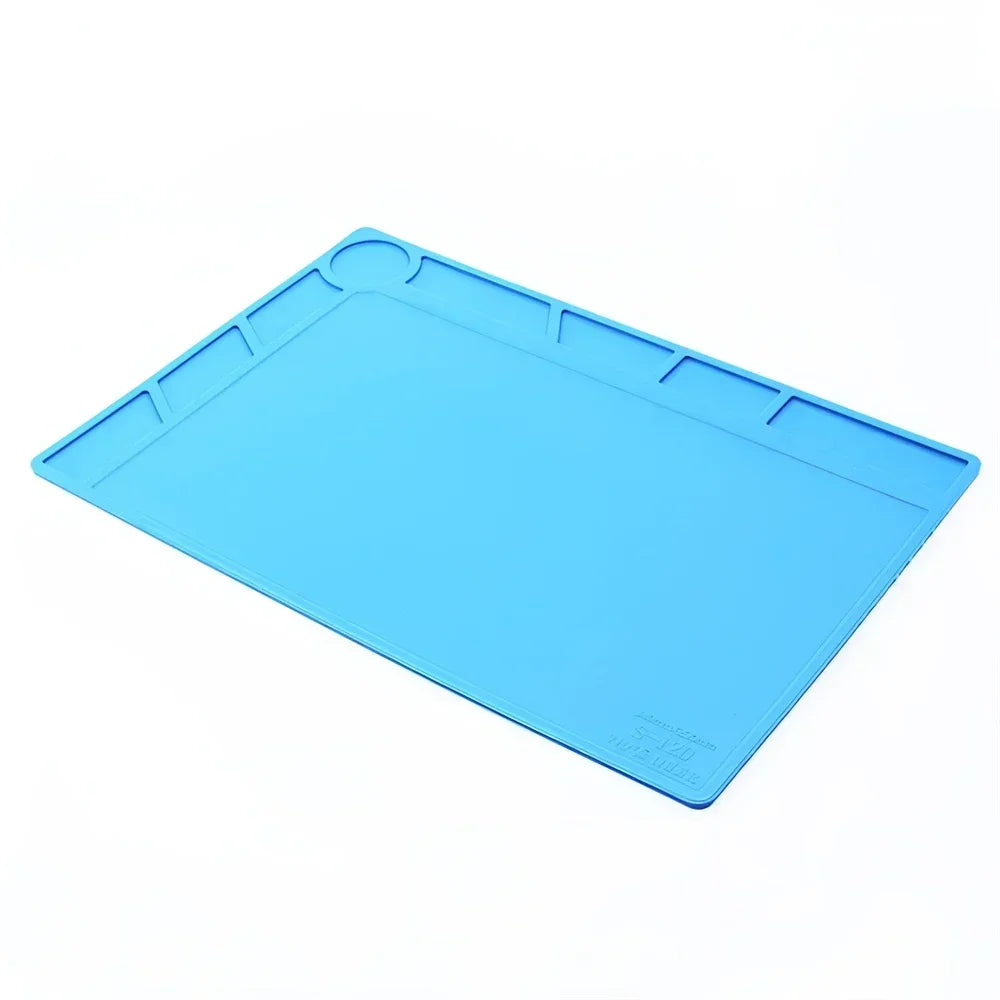 Alfombrilla Silicona ESD Aislante Térmica Resistente Calor para Soldadura Reparación Computadora/Teléfono (Kit Mantenimiento)