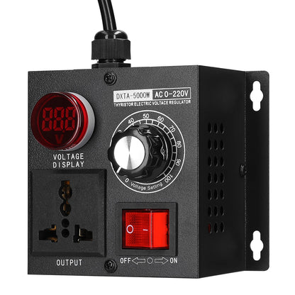 Regulador Voltaje AC 220V 4000W/5000W SCR Dimmer Ajustable Velocidad/Temperatura/Luz