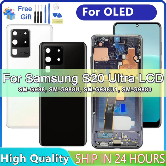 Pantalla Super AMOLED S20 Ultra para pantalla Samsung Galaxy S20 Ultra 5G pantalla Lcd pantalla táctil Digital con marco DIY