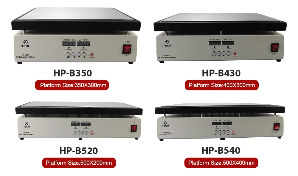 Plataforma Calefactora PCB de Alto Rendimiento con Display Digital (Temperatura Constante) ITECH HP-B100/B150/B180