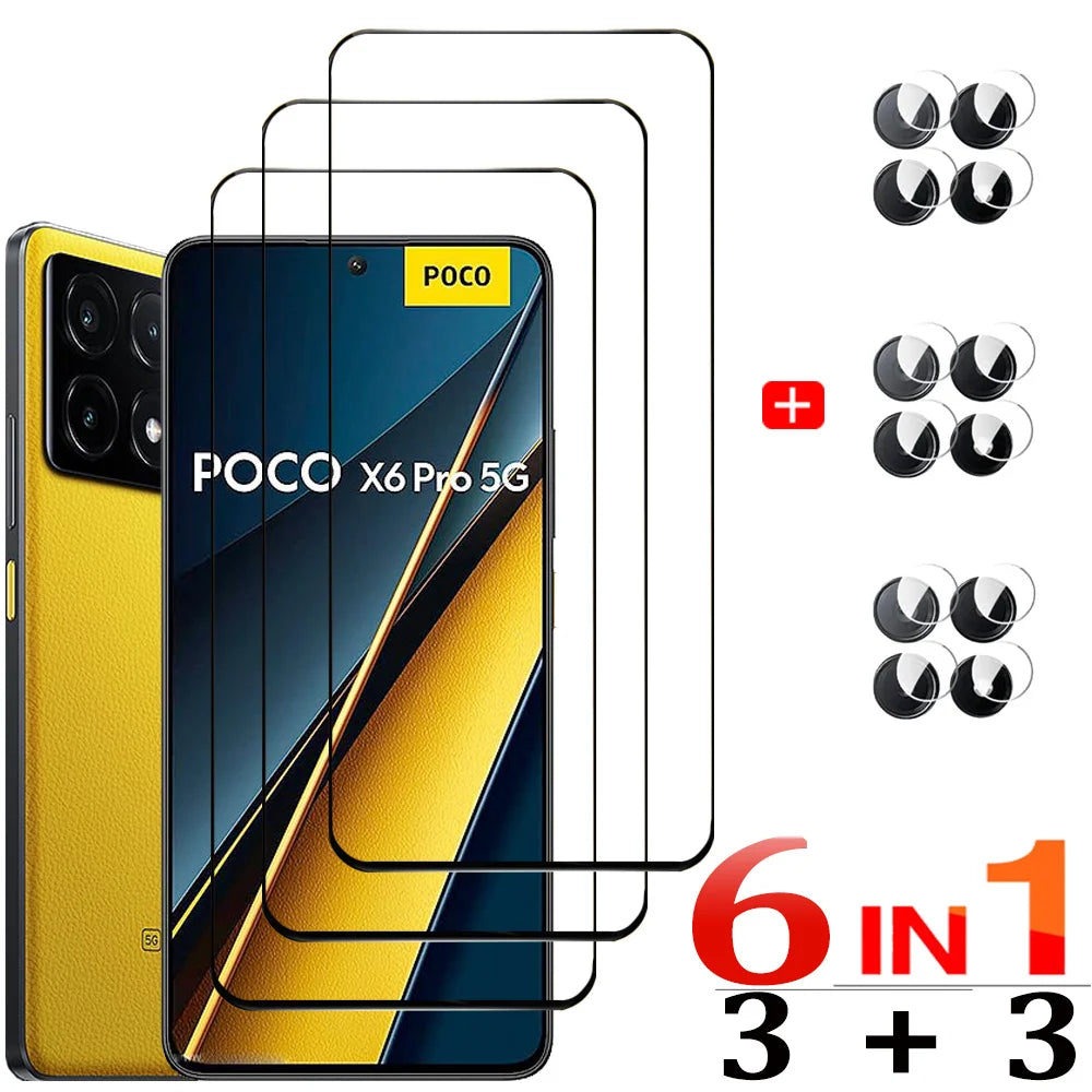mica Poco F7 X7 X6 F6 Pro 5G Screen Protector Glass Little X6 X5 F5 Pro Pelicula de Vidro Temperado For Xiaomi Poco F7 Ultra Tempered Glass Poko C65 M6 Pro Cristal PocoX6 Phone Front Glass
