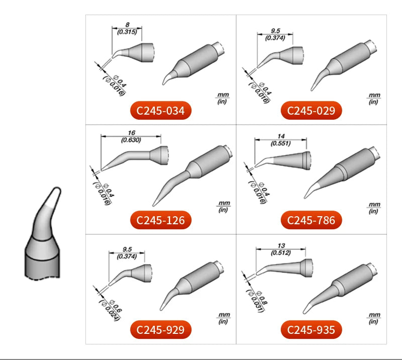 Original JBC C210 Soldering Iron Tips C210002/018/020 Universal Heating Core Efficient Heat fit JBC T210-A Precision Handle