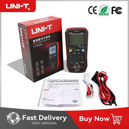 Multímetro Digital Inteligente UNI-T UT60S / UT60BT (Bluetooth) - True RMS, Tester Voltaje 1000V AC/DC, Amperímetro, Frecuencímetro