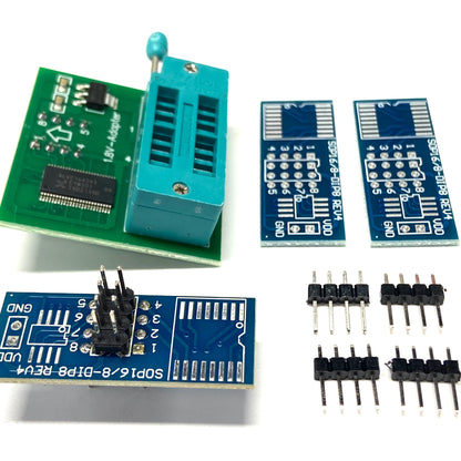Kit Programador USB SPI Alta Velocidad EZP2019 + 5 Sockets Full Set para EEPROM 24/25/93, Flash 25 BIOS Chip