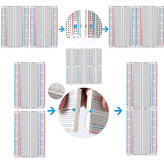 MB-102 MB102 Breadboard 400 830 Point 65 Jumper Wires Solderless PCB Bread Board Test Develop DIY for Arduino Power Module