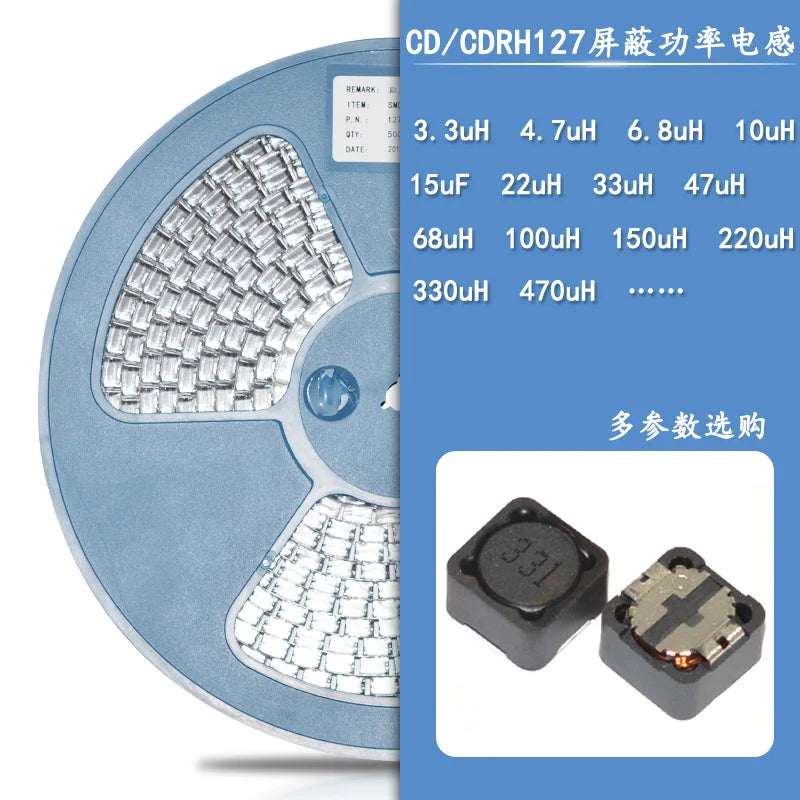 Inductor Potencia SMD CDRH127 (CD127) 12x12x7mm - Varios Valores (10uH a 68uH) - Lote 5/20/50 Piezas