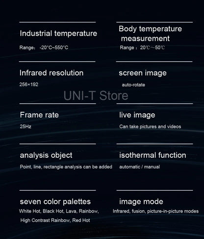 Termógrafo Móvil UNI-T UTi260M para Android (Tipo C) - Herramienta Temperatura Módulo PCB/Electrónico